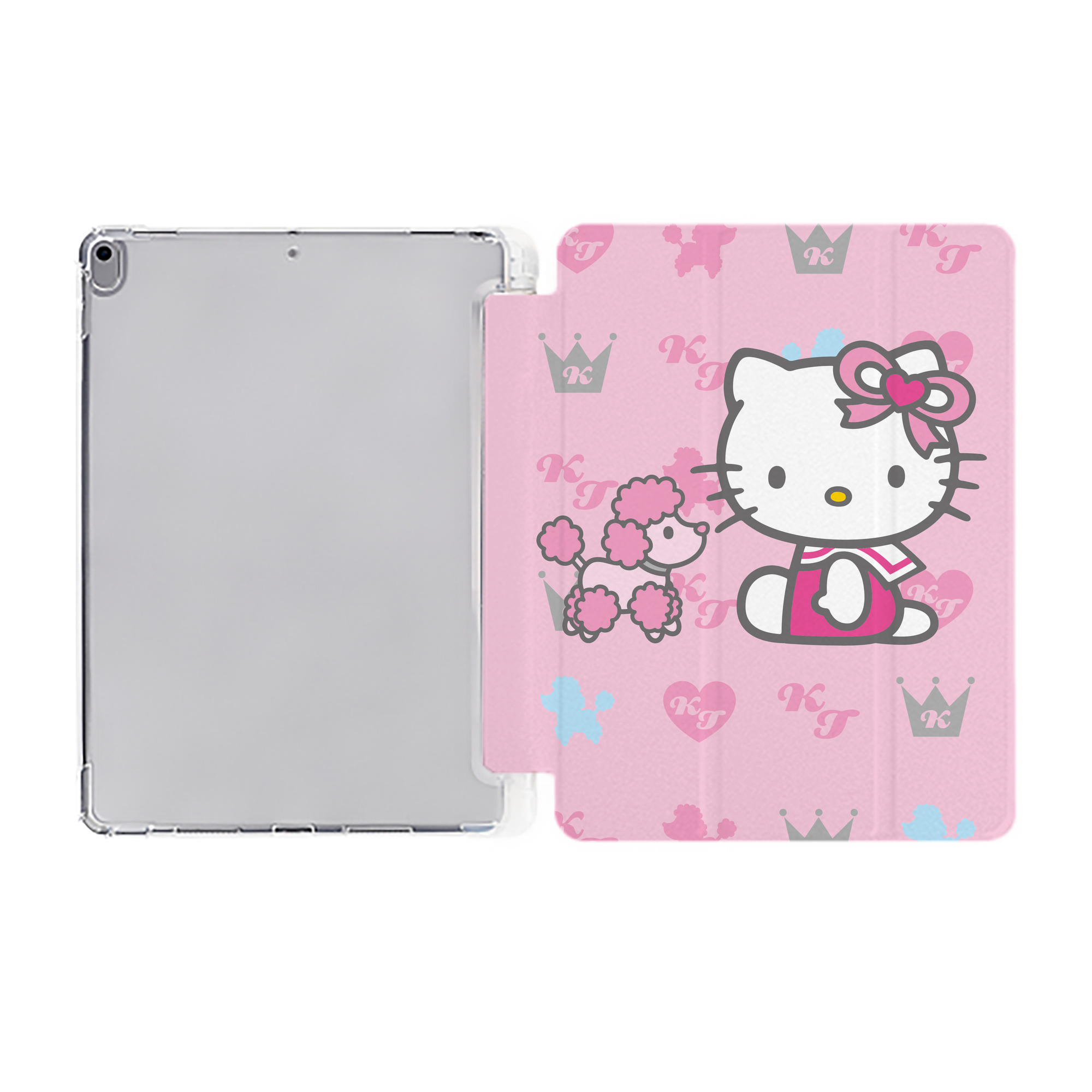 （画像用） Hello Kitty ハローキティ IPad ケース ペン収納付き 三つ折りスタンド PUレザー×シリコン 対応機種9.5/10.5/10.9インチ